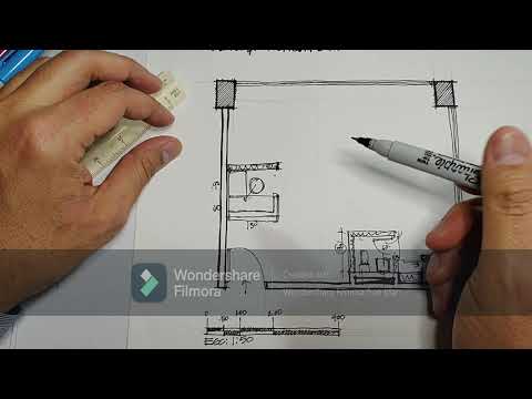 Sala con plano arquitectónico: Diseño y distribución perfecta