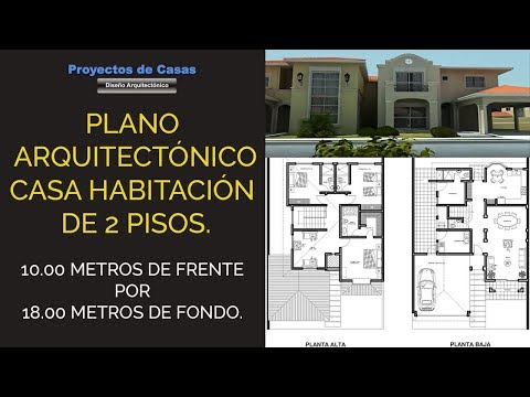 Plano arquitectónico casa habitación de 2 niveles: diseño eficiente